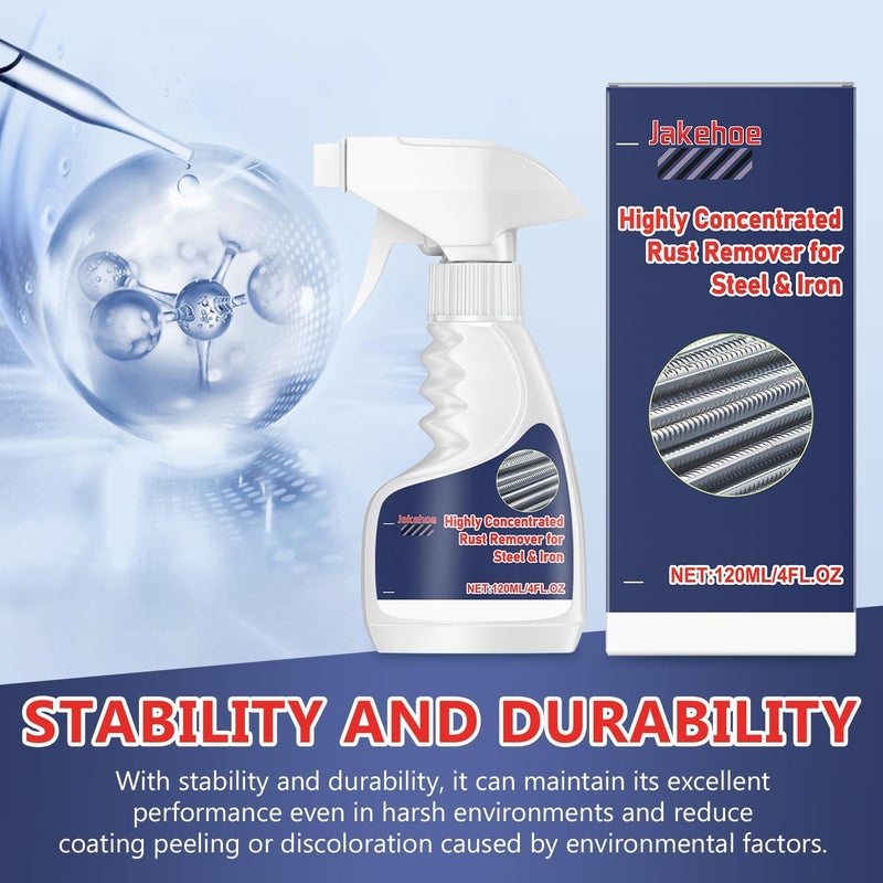enterlent Heavy Duty Rust Removal for Metal,Multipurpose Rust Remover Spray,Stainless Steel Rust Remover Cleaner,Powerful Steel Rust Removal,Rust Converter for Various Metals Furniture - Image 5